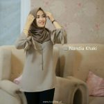 Nandia Khaki Blouse Lengan Panjang by Bayleaf