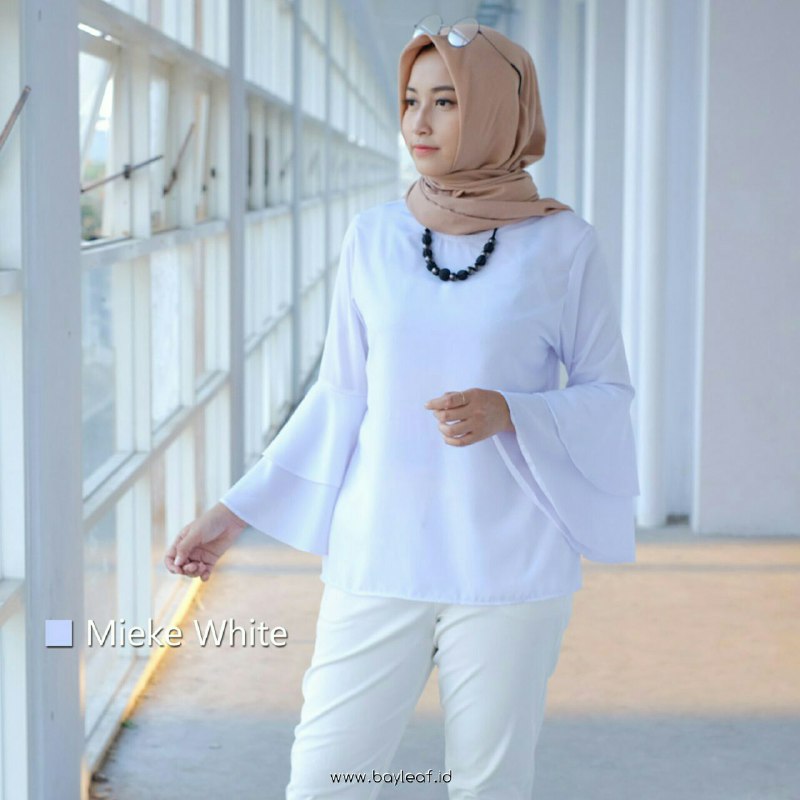 MIEKE WHITE Blouse by Bayleaf.id